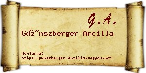 Günszberger Ancilla névjegykártya