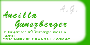 ancilla gunszberger business card